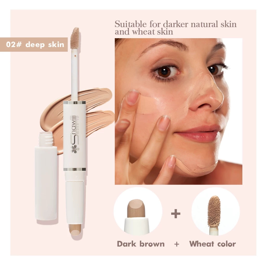 Shawill 2 Color Concealer Stick Highlight Contour Waterproof Long-lasting Flawless Face Makeup S5017