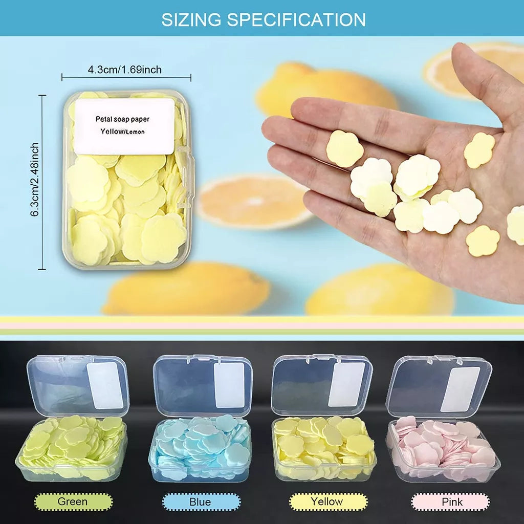 100 sheets Disposable Soap Paper Travel Soap Paper Washing Hand Bath Clean Scented Slice Sheets