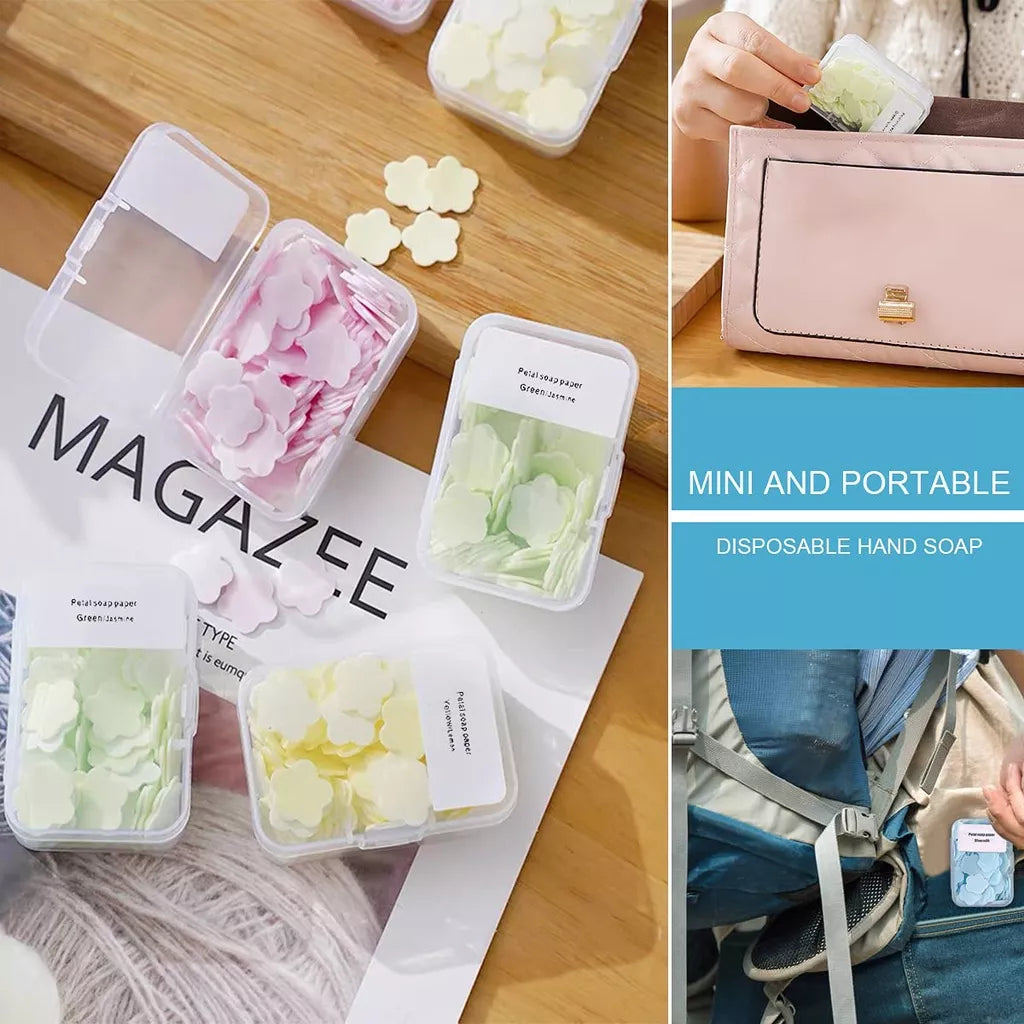 100 sheets Disposable Soap Paper Travel Soap Paper Washing Hand Bath Clean Scented Slice Sheets