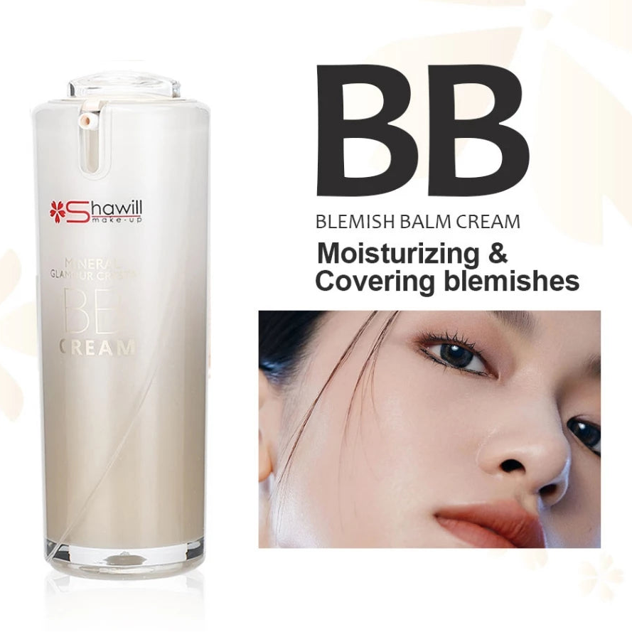 Shawill Face Foundation Mineral BB Cream with SPF 30 PA++ Hydrating Liquid BB Cream Waterproof S2010