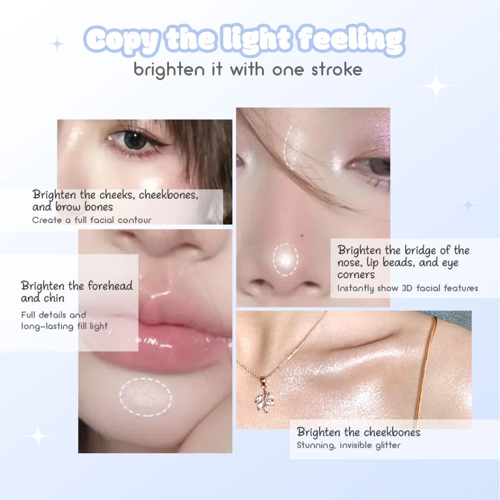 Shawill Mousse Highlighter Powder Fine Gloss Brighten Naturally Shimmer Face Body Contour S1117