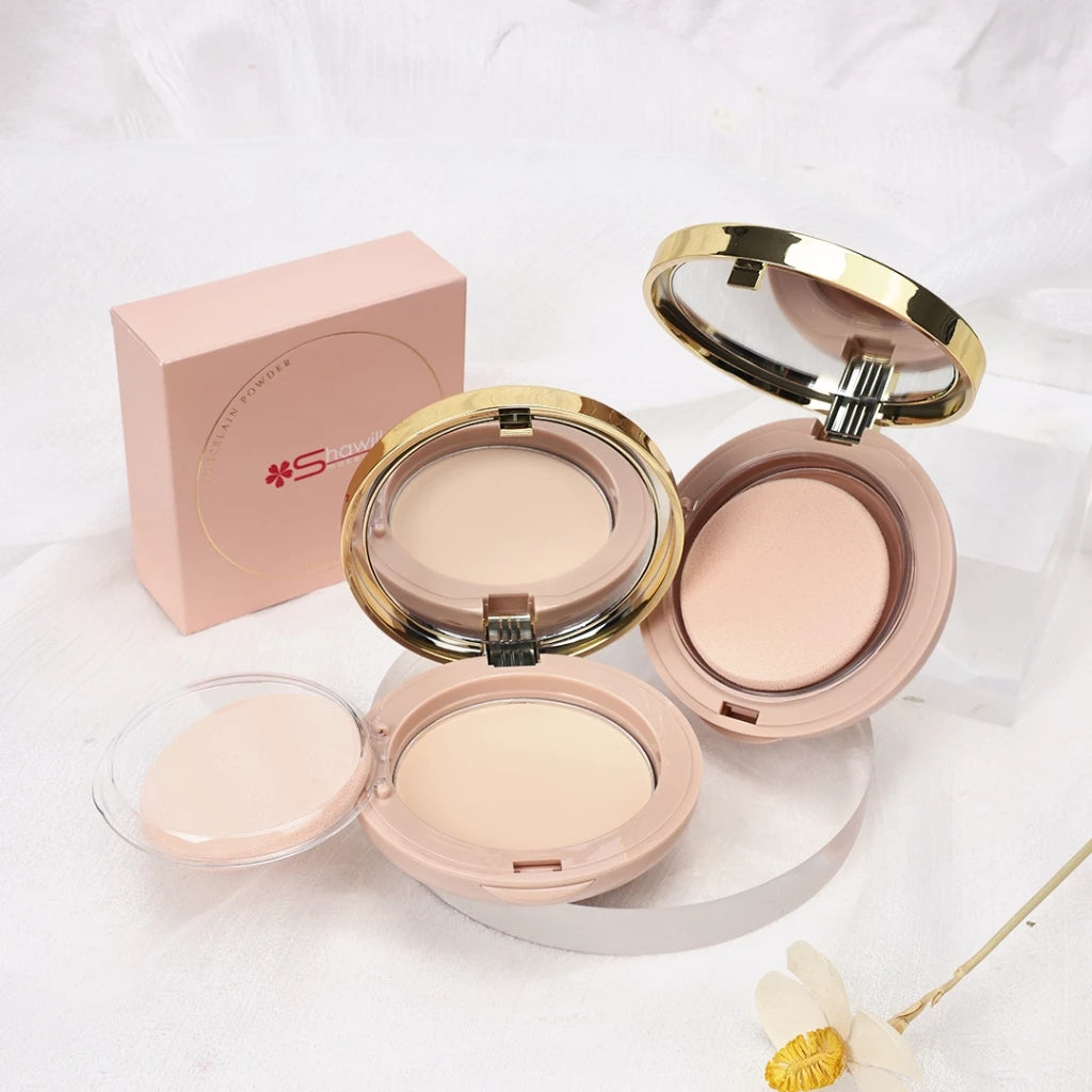 Shawill Foundation Powder Oil Control Setting Powder Easy to Carry Compact Face Powder Makeup S2014