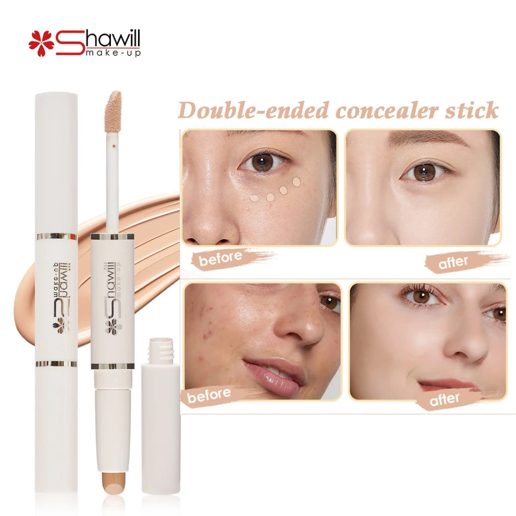 Shawill 2 Color Concealer Stick Highlight Contour Waterproof Long-lasting Flawless Face Makeup S5017