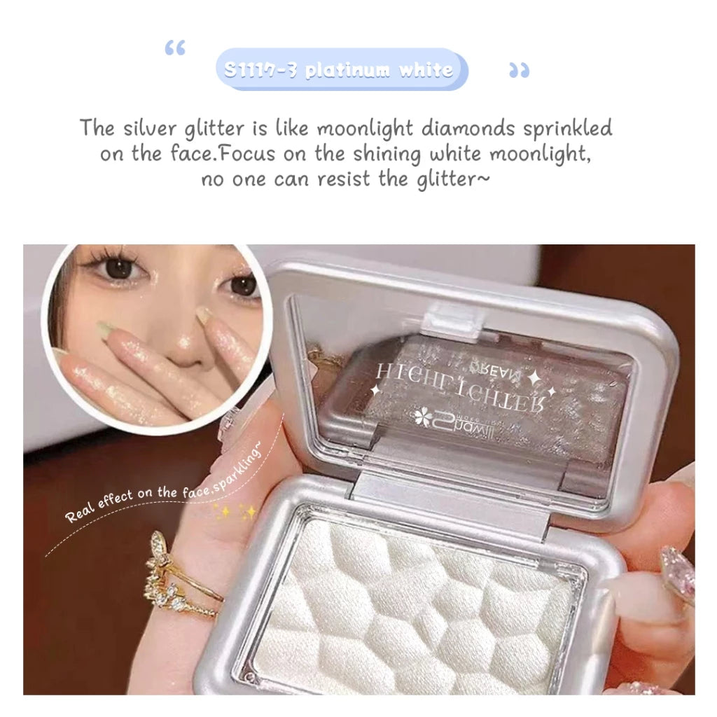 Shawill Mousse Highlighter Powder Fine Gloss Brighten Naturally Shimmer Face Body Contour S1117