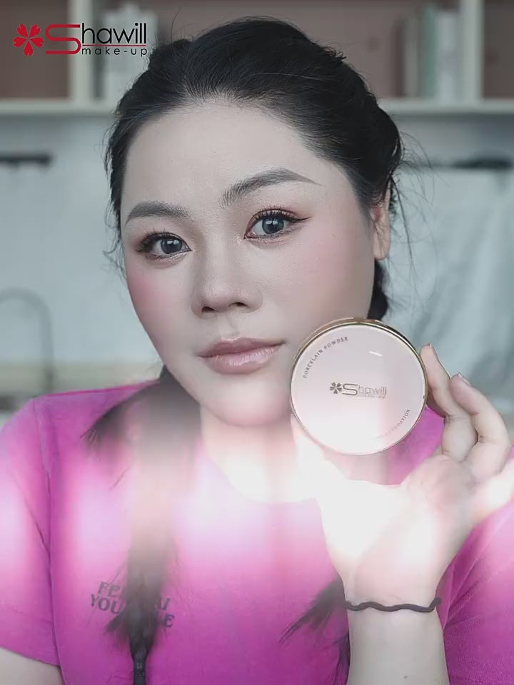 Shawill Foundation Powder Oil Control Setting Powder Easy to Carry Compact Face Powder Makeup S2014